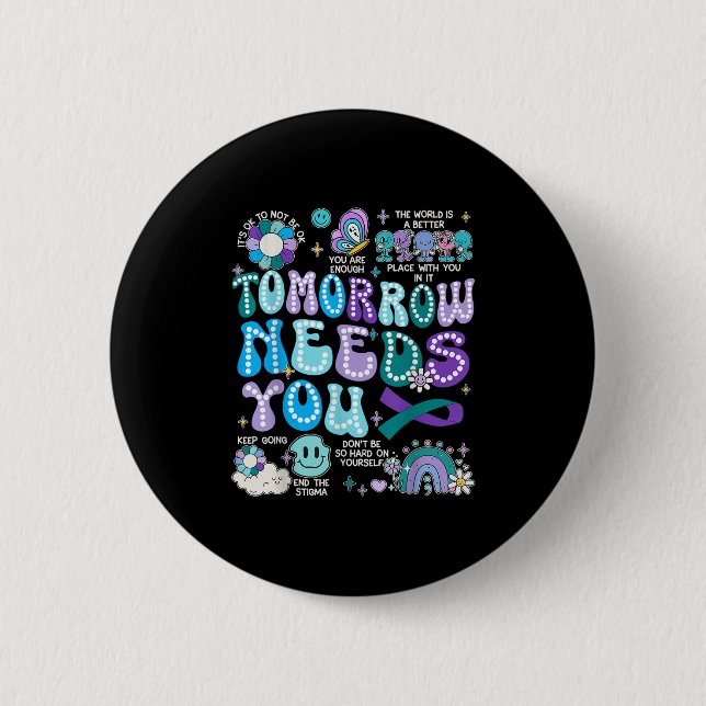 Motivation Ribbon Suicide Prevention Awarenes Wome Button (Vorderseite)