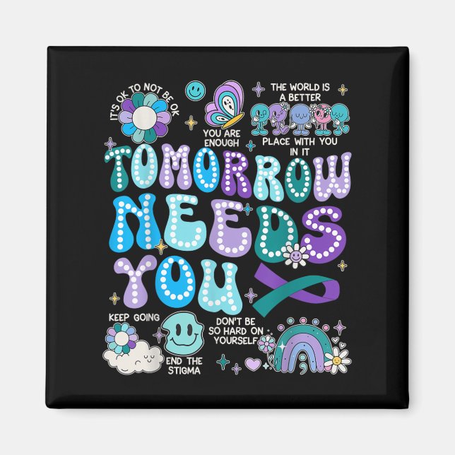 Motivation Ribbon Suicide Prevention Awarenes Wome Magnet (Vorne)