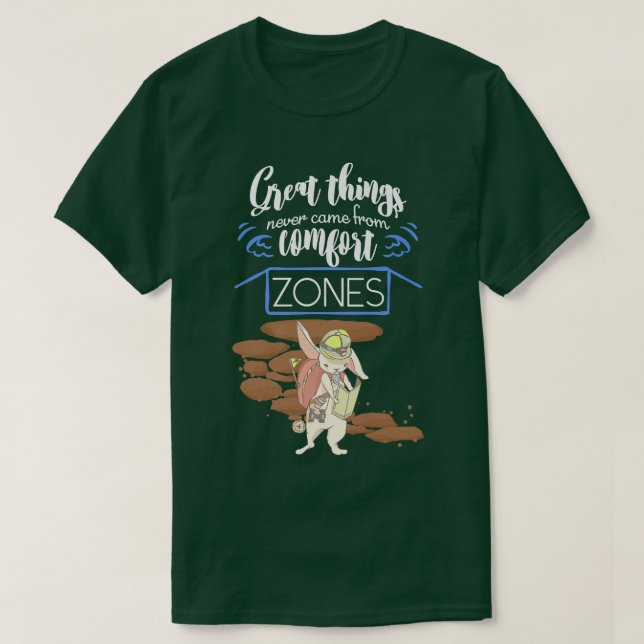 Motivation Shirt Große Dinge nie kommen von Comf (Design vorne)