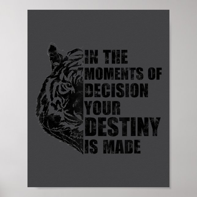 Motivation Success Mindset Quote With Tiger - Moti Poster (Vorne)
