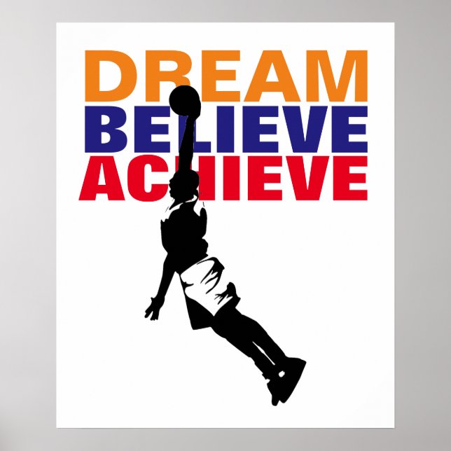 Motivation Traum glauben Basketball erreichen Poster (Vorne)