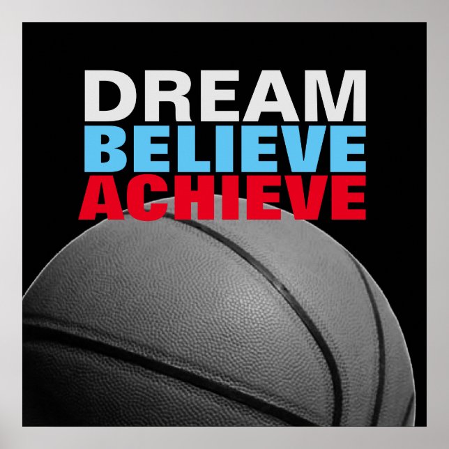 Motivation Traum glauben Basketball Poster erreich (Vorne)