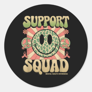 Motivation Unterstützung Squad Mental Health Aware Runder Aufkleber