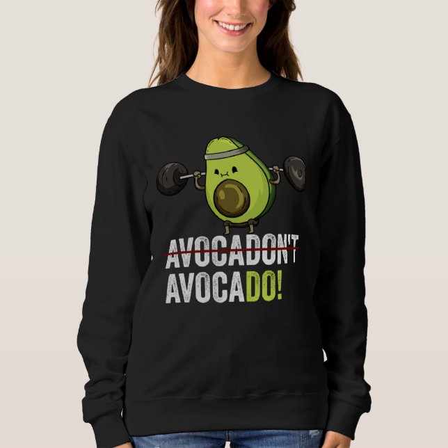 Motivation Weightlifting Gym Vegan Avocado Sweatshirt (Vorderseite)