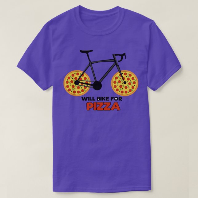 Motivation Wheel Pizza Bicycle Biker Statement  T-Shirt (Design vorne)
