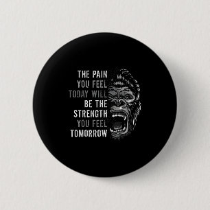 Motivation Workout und Gym Quotes Gorilla Mindset Button