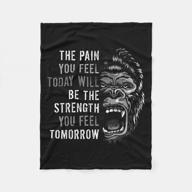 Motivation Workout und Gym Quotes Gorilla Mindset Fleecedecke (Vorderseite)