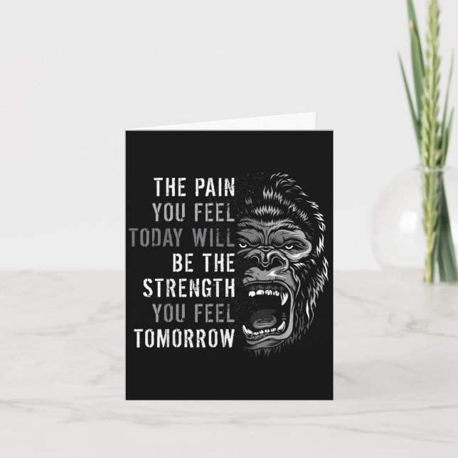 Motivation Workout und Gym Quotes Gorilla Mindset Karte (Vorderseite)