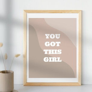 Motivation Zitat Mädchen Zimmer Wand-Poster Poster