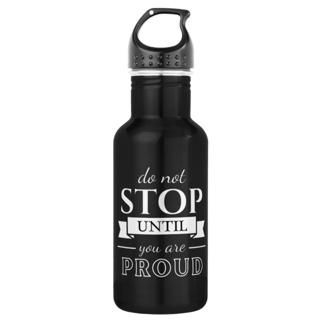 Motivation Zitat Stilvoll und positiv Text Edelstahlflasche (Vorderseite)