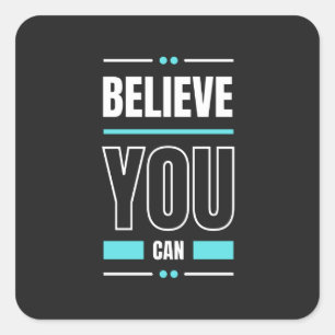 Motivation Zitat Trendy und positiver Text Quadratischer Aufkleber