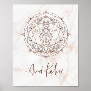 Motivation Zitat und Relax Meditation Mandala Poster
