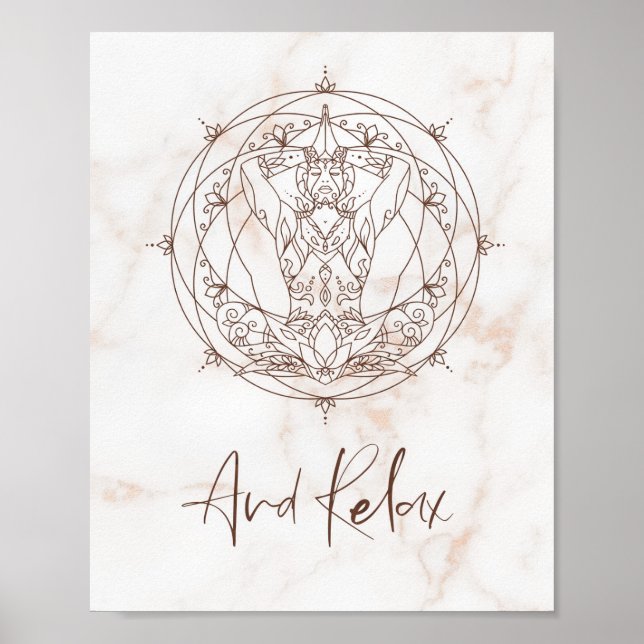 Motivation Zitat und Relax Meditation Mandala Poster (Vorne)