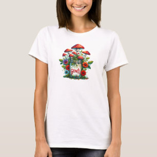 Motivation zitiert Wachstumspilze Mason Glas T-Shirt
