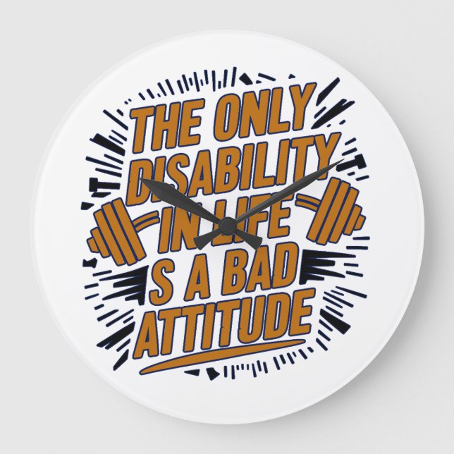 Motivation zitiert Wall Art Clock Große Wanduhr (Vorderseite)