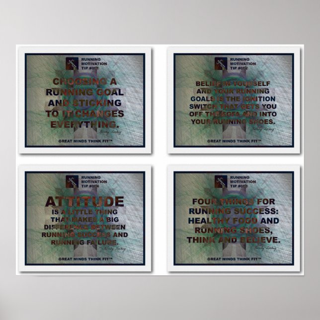 Motivation zum Laufen: Collage 1 mit Tipps 1 - 4 Poster (Vorne)