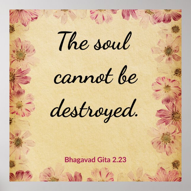 Motivational Beige Gita Desire Dissatisfaction Poster (Vorne)