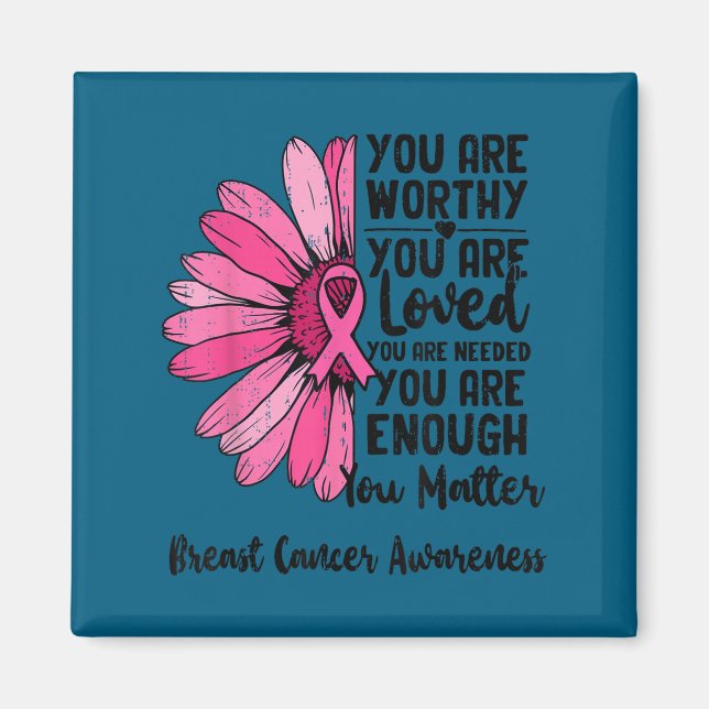 Motivational Breast Cancer Awareness Sunflower Nk  Magnet (Vorne)