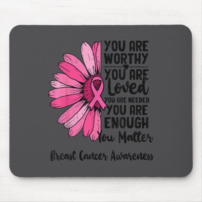 Motivational Breast Cancer Awareness Sunflower Nk  Mousepad (Vorne)