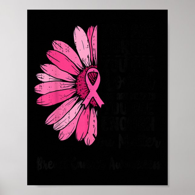 Motivational Breast Cancer Awareness Sunflower Nk  Poster (Vorne)