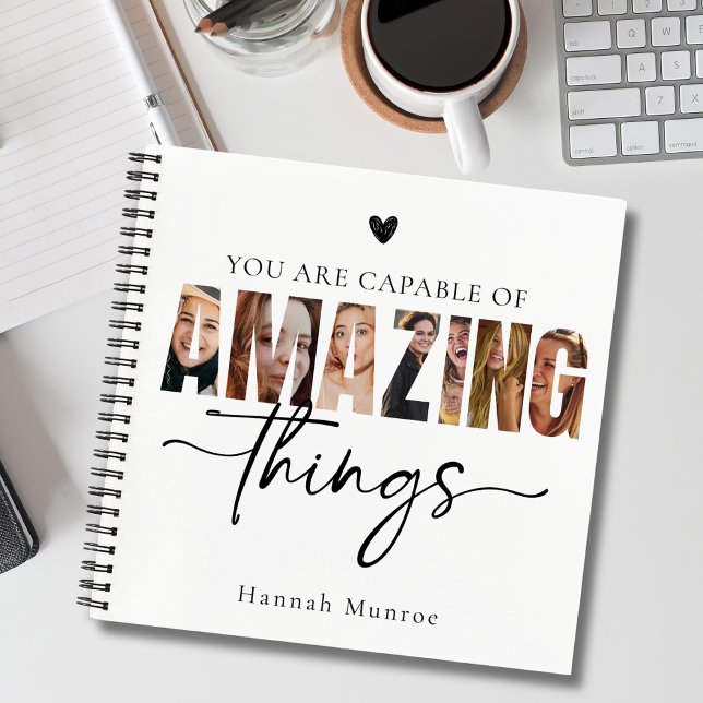 Motivational Calligraphy Script Typography Photo  Notizbuch (Von Creator hochgeladen)