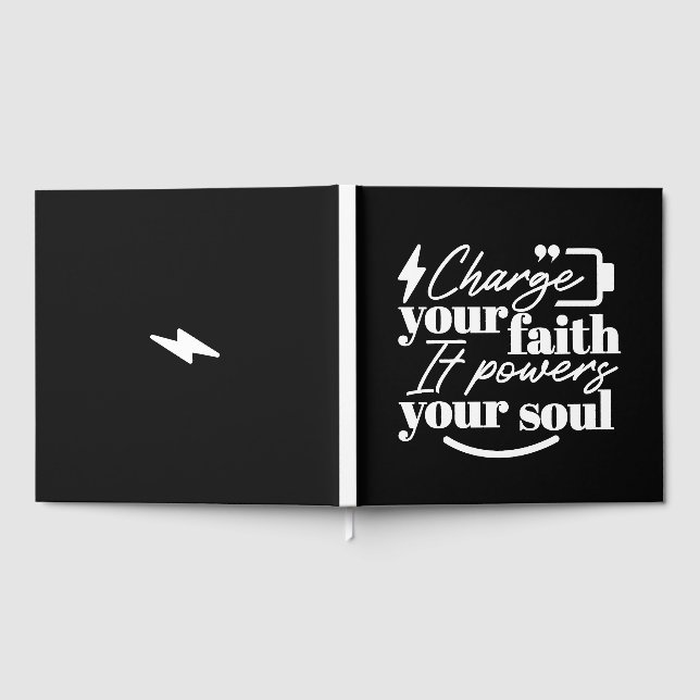Motivational Christian Quote – Charge Your Faith Gästebuch (Voll)
