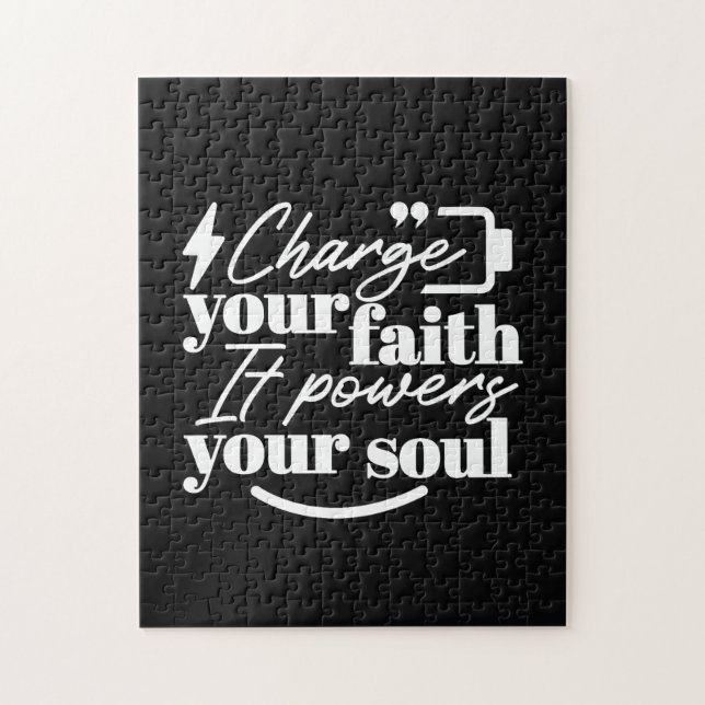Motivational Christian Quote – Charge Your Faith Puzzle (Vertikal)