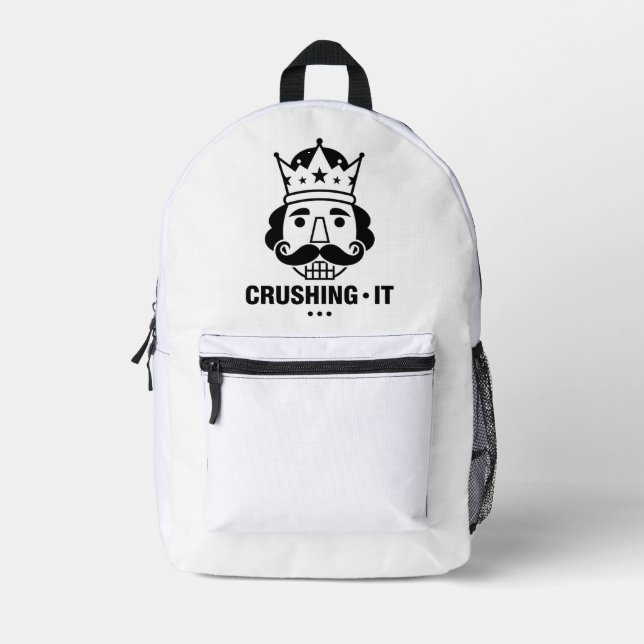 Motivational Crushing It Daily Hustle Mindset Succ Bedruckter Rucksack (Vorderseite)