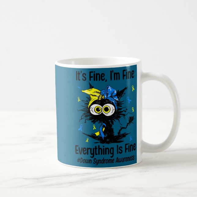 Motivational down syndrome awareness cat t21 kaffeetasse (Rechts)
