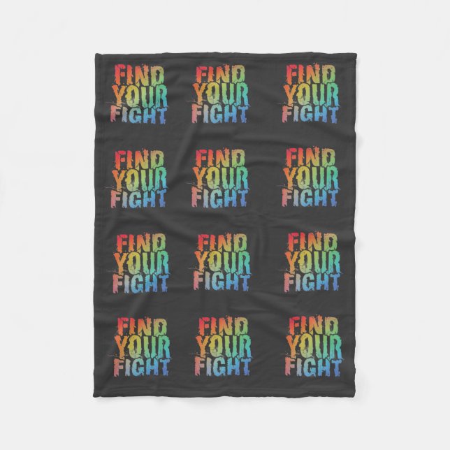 Motivational Find Your Fight Quote Art Fleecedecke (Vorderseite)