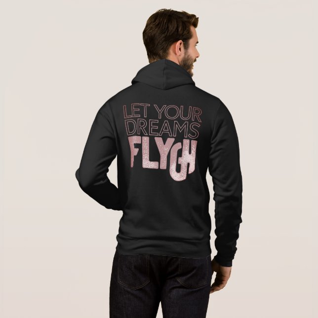 Motivational Gold Style Zip-Up Hoodie (Schwarz voll)