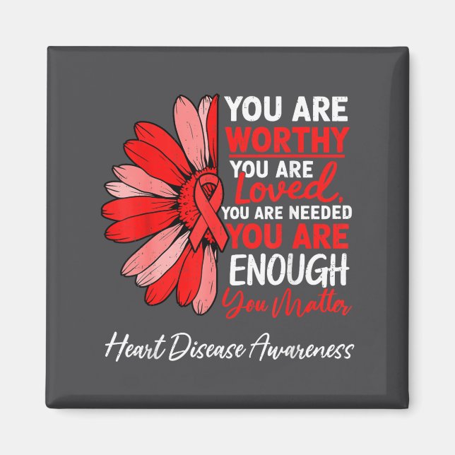Motivational Heart Health Heart Disease Awareness  Magnet (Vorne)