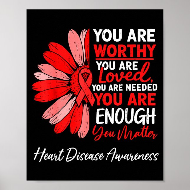 Motivational Heart Health Heart Disease Awareness  Poster (Vorne)