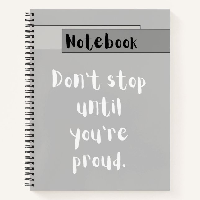 Motivational Minimalist Printable Spiral Notebook Notizbuch (Vorderseite)