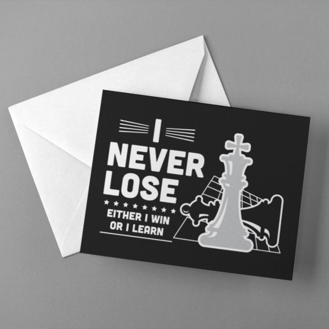 Motivational Never Lose Chess Quote  Postkarte (Motivational Never Lose Chess Quote Postcard)