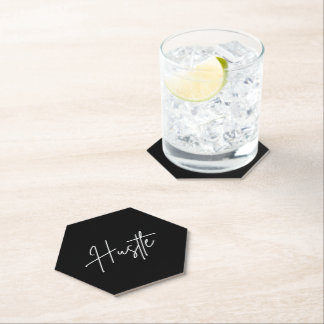 Motivational Paper Coasters - Hustle Quote Untersetzer