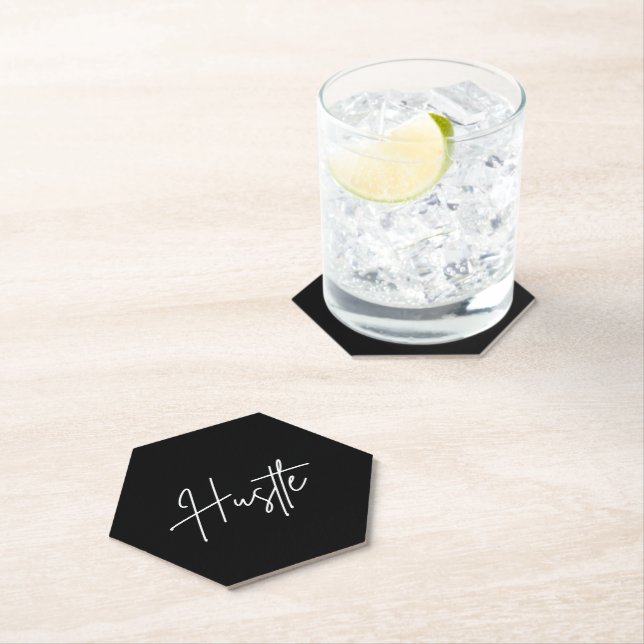 Motivational Paper Coasters - Hustle Quote Untersetzer (Vor Ort)