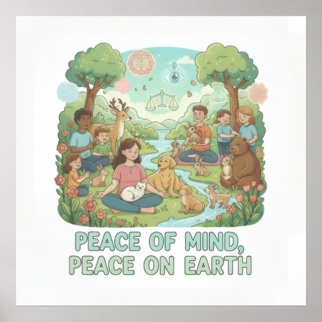 Motivational Peace of Mind, Peace on Earth Design Poster (Vorne)