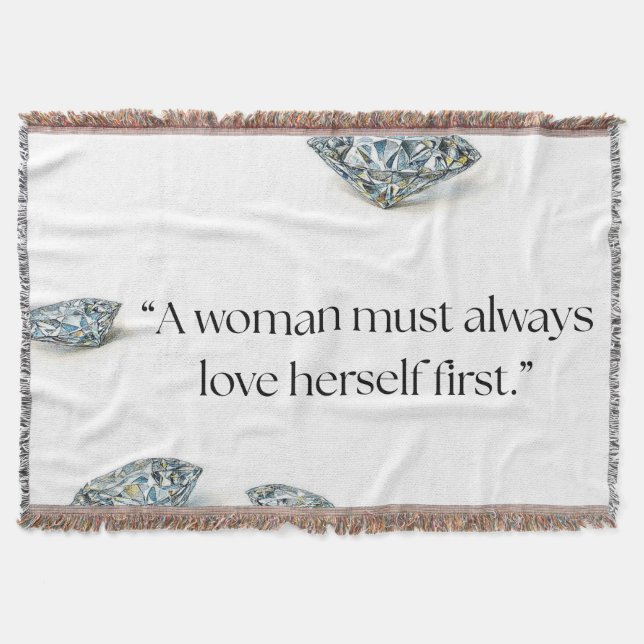 Motivational Quote Blanket  “Love Yourself First”  Decke (Vorderseite)