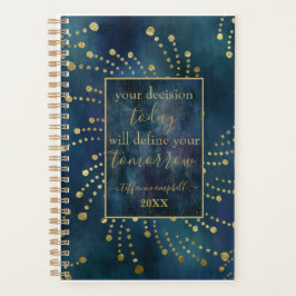 Motivational Quote Blue and Gold Planer