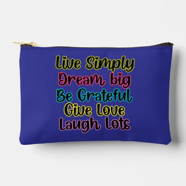 Motivational Quote Live Simply Dream Give Love Zubehörtasche (Vorderseite)