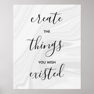 Motivational Quote marble design Poster