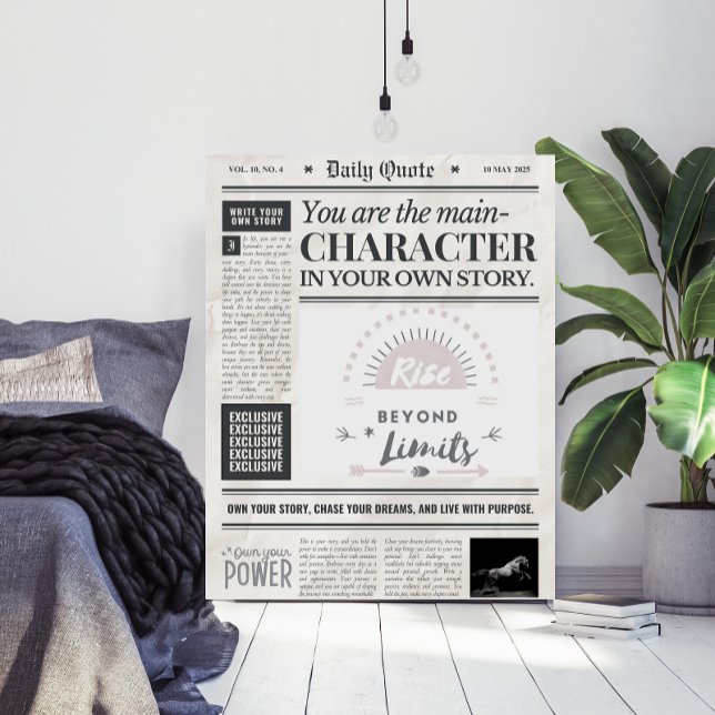 Motivational Quote Newspaper Style Art Poster (Von Creator hochgeladen)