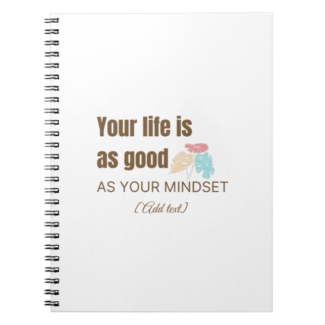 Motivational Quote Notebook - Your Life Is As Good Notizblock (Vorderseite)