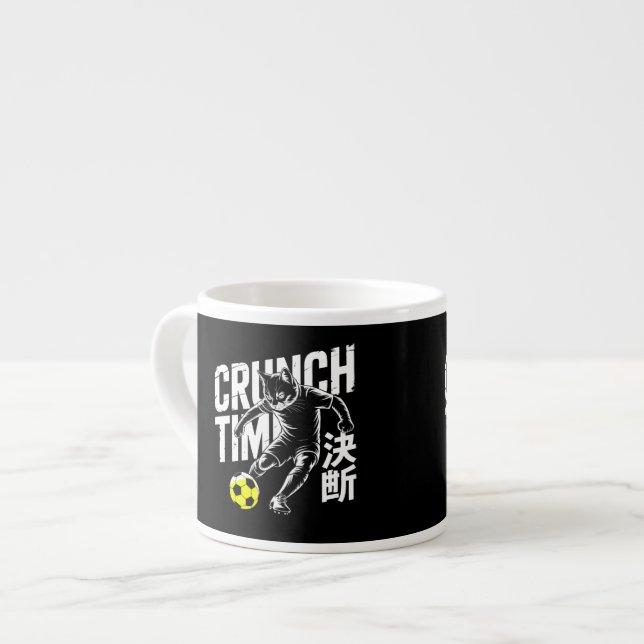 Motivational Soccer Cat Gift for Teammates & Coach Espressotasse (Vorderseite Links)