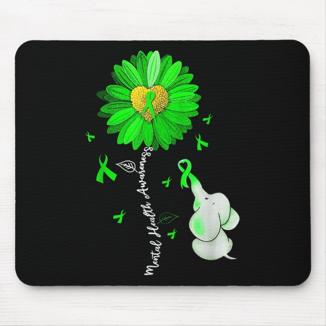 Motivational Support Warrior Mental Health Awarene Mousepad (Vorne)
