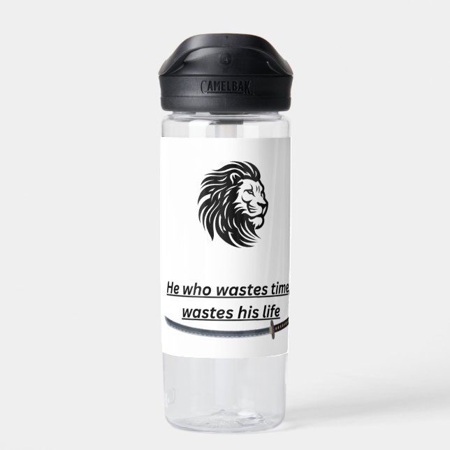 Motivational Time Saver Water Bottle Trinkflasche (Rückseite)