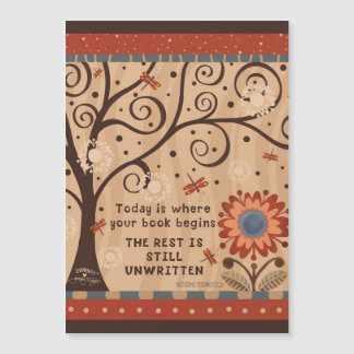 Motivational Unwritten Quote Floral Magnetic Card Magnetkarte