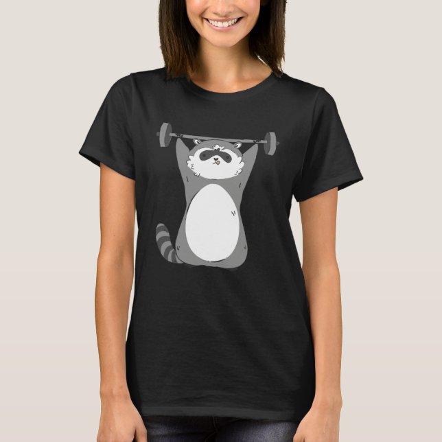Motivational Women Exercise Raccoon Workout  Gym T-Shirt (Vorderseite)