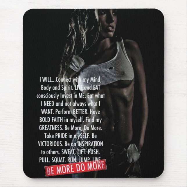 Motivationales Fitness Gym Mousepad (Vorne)